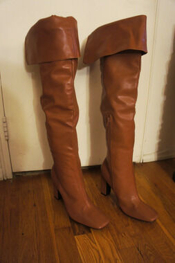Ladies Tall Brown Leather Boots - Sheln Size 11